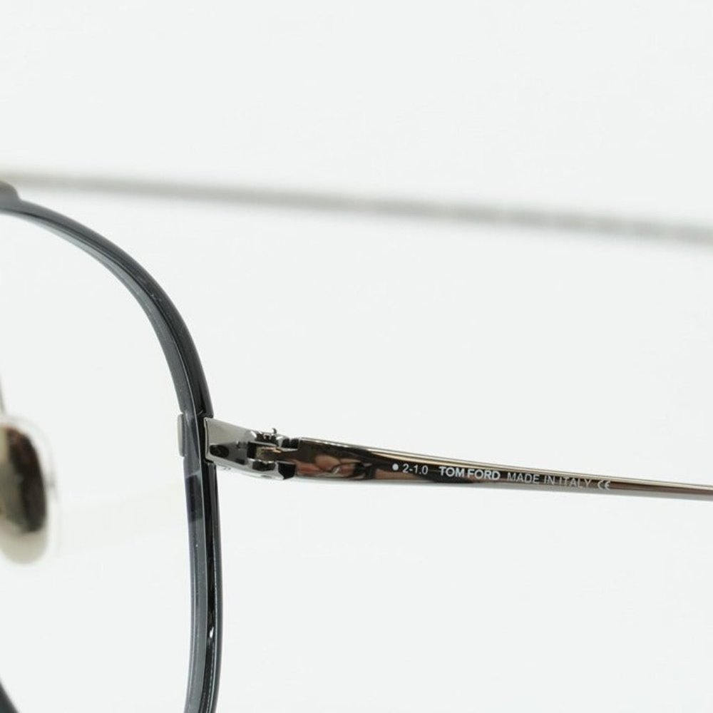 💯 NEW TOM FORD FT5666-B/O 001 BLACK WHITE GUNMETAL BLUE BLOCK EYEGLASSES - Picture 7 of 12